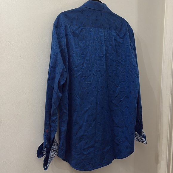Robert Graham Blue Patterned Button Down Shirt - men’s size XL - Picture 7 of 7